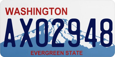 WA license plate AXO2948