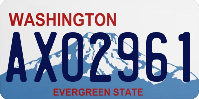 WA license plate AXO2961