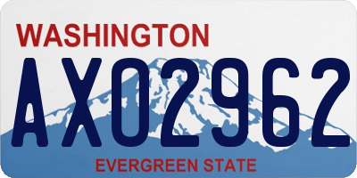 WA license plate AXO2962