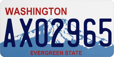 WA license plate AXO2965