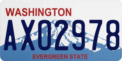 WA license plate AXO2978