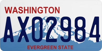 WA license plate AXO2984