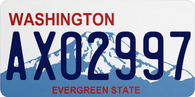 WA license plate AXO2997