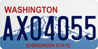 WA license plate AXO4055