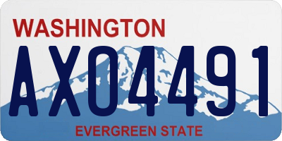 WA license plate AXO4491