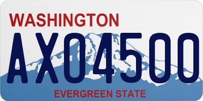 WA license plate AXO4500