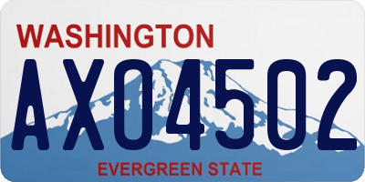 WA license plate AXO4502