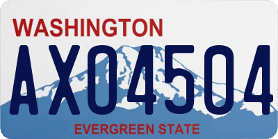 WA license plate AXO4504