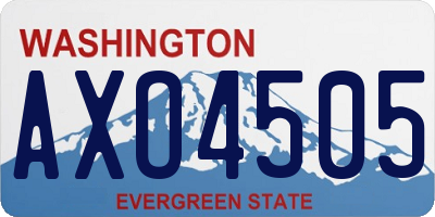 WA license plate AXO4505