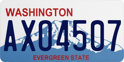 WA license plate AXO4507