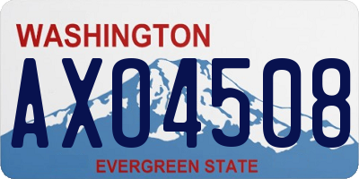 WA license plate AXO4508