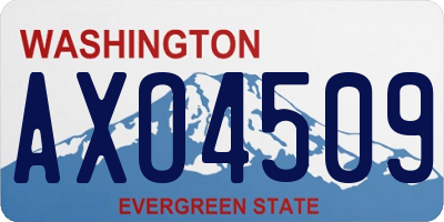 WA license plate AXO4509