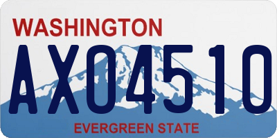 WA license plate AXO4510