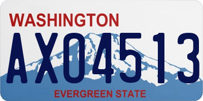 WA license plate AXO4513