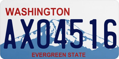 WA license plate AXO4516