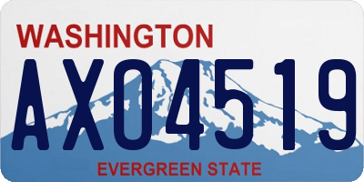 WA license plate AXO4519