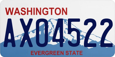 WA license plate AXO4522