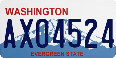 WA license plate AXO4524
