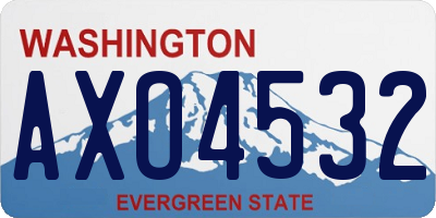 WA license plate AXO4532