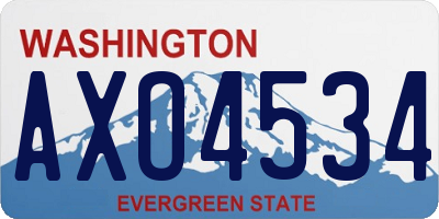 WA license plate AXO4534