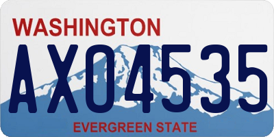 WA license plate AXO4535