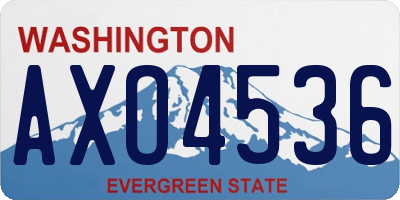 WA license plate AXO4536