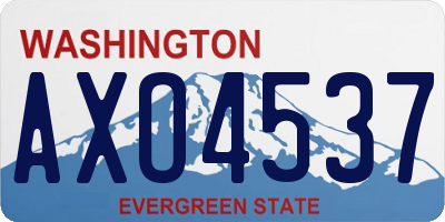 WA license plate AXO4537