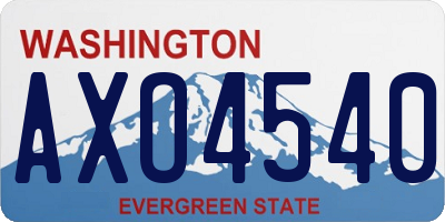 WA license plate AXO4540