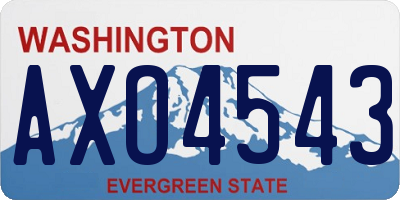 WA license plate AXO4543