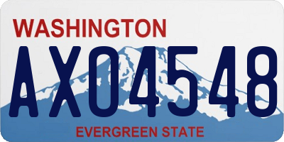 WA license plate AXO4548