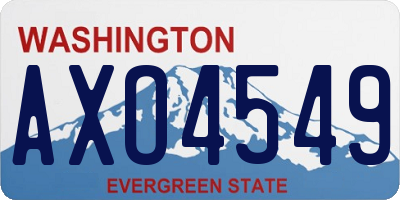 WA license plate AXO4549