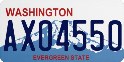 WA license plate AXO4550