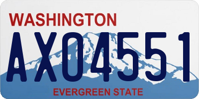 WA license plate AXO4551