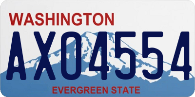WA license plate AXO4554
