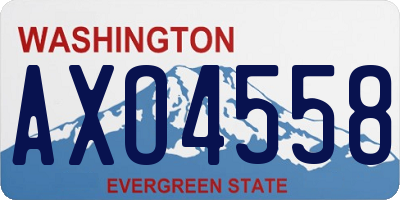 WA license plate AXO4558