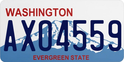 WA license plate AXO4559
