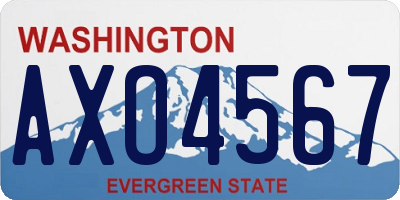 WA license plate AXO4567