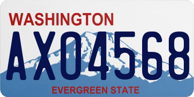 WA license plate AXO4568
