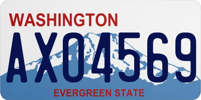 WA license plate AXO4569