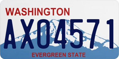 WA license plate AXO4571