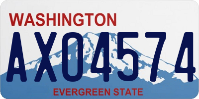 WA license plate AXO4574