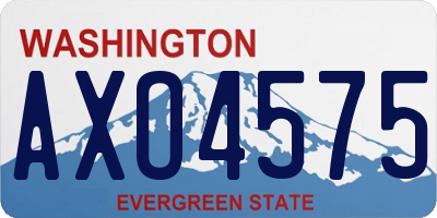 WA license plate AXO4575