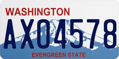 WA license plate AXO4578