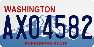 WA license plate AXO4582