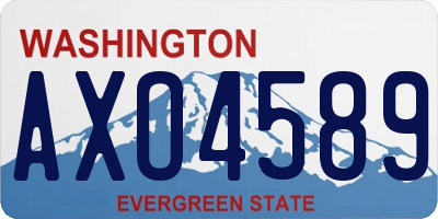 WA license plate AXO4589