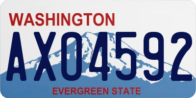 WA license plate AXO4592