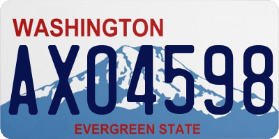 WA license plate AXO4598