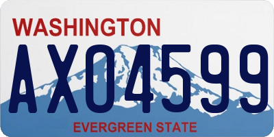 WA license plate AXO4599