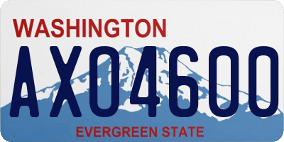 WA license plate AXO4600