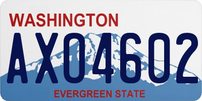WA license plate AXO4602
